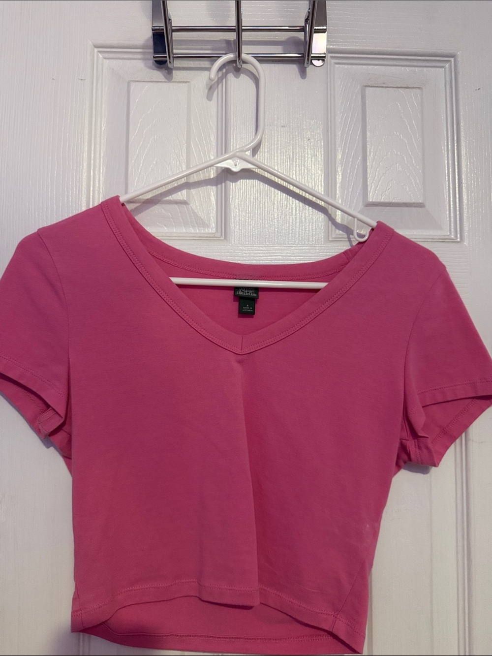 wild fable Hot Pink V-Neck Crop Top